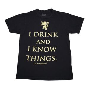 Game of Thorns I Drink and Thoen Short Sleeve T-Shirts Small Black Tv Promo S